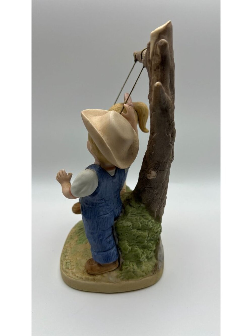 "Denim Days" Homco Figurine #8896 Kids On Swing Vintage 1985 Home Interiors Taiw - Picture 5 of 6